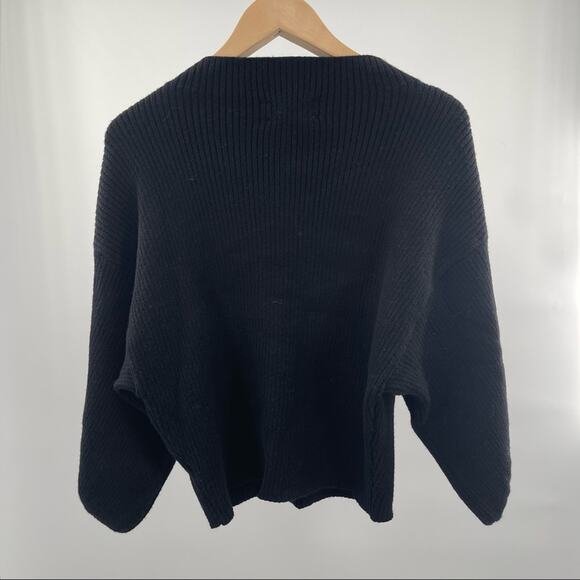 LINE & DOT Sweater Knit Black Ribbed Stretch Revolve Shopbop Sleeves Size Small - Picture 6 of 13
